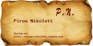 Piros Nikolett névjegykártya